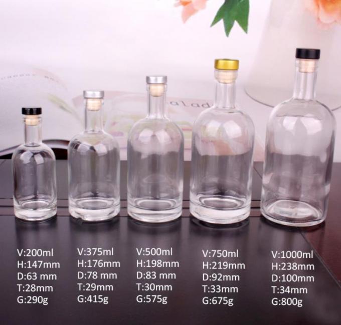 السعر الرخيص 750ml زجاج فلينت زجاج الكحول الزجاج المطبوع خصيصا للشرب الكوكتيل ويسكي الروم 1