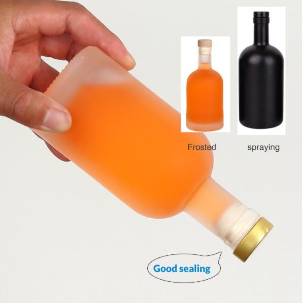 السعر الرخيص 750ml زجاج فلينت زجاج الكحول الزجاج المطبوع خصيصا للشرب الكوكتيل ويسكي الروم 3