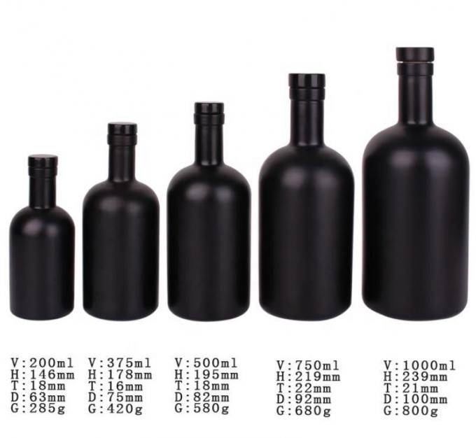 السعر الرخيص 750ml زجاج فلينت زجاج الكحول الزجاج المطبوع خصيصا للشرب الكوكتيل ويسكي الروم 2