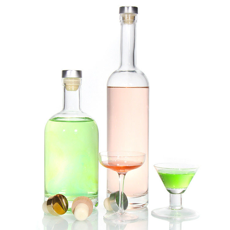 السعر الرخيص 750ml زجاج فلينت زجاج الكحول الزجاج المطبوع خصيصا للشرب الكوكتيل ويسكي الروم