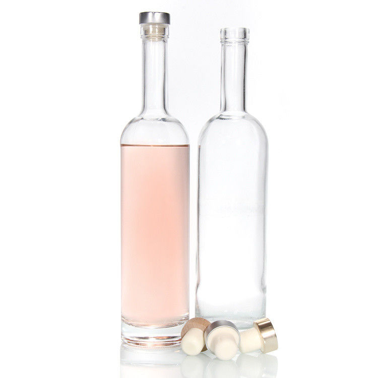 السعر الرخيص 750ml زجاج فلينت زجاج الكحول الزجاج المطبوع خصيصا للشرب الكوكتيل ويسكي الروم