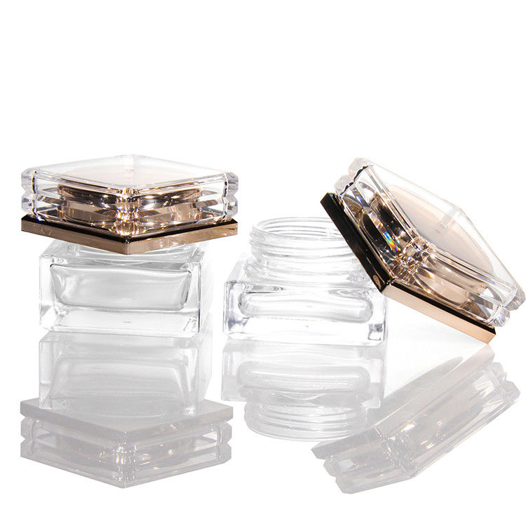 زجاجة زجاجية مجمدة فارغة مع غطاء الذهب الزهري 5ml-50ml حاويات مستحضرات تجميلية رفاهية للشعر
