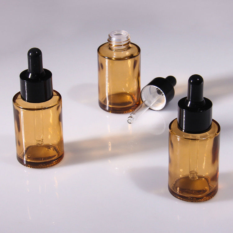 خالي 15ml 30ml زجاج متجمد زيت الوجه المصل الزجاجة التعبئة الزجاجية مضخة مستحضرات التجميل زيت المصل قطرات الزجاجة