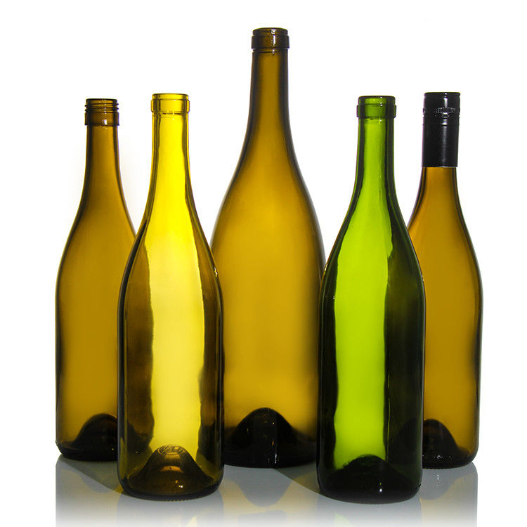 المصنعين الفاخرين الشمبانيا 375ml 750ml زجاجة النبيذ الأحمر الخضراء الداكنة الزجاجات الفارغة مع أغطية