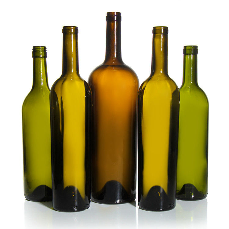 المصنعين الفاخرين الشمبانيا 375ml 750ml زجاجة النبيذ الأحمر الخضراء الداكنة الزجاجات الفارغة مع أغطية