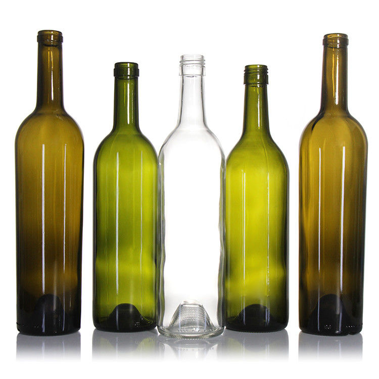 المصنعين الفاخرين الشمبانيا 375ml 750ml زجاجة النبيذ الأحمر الخضراء الداكنة الزجاجات الفارغة مع أغطية