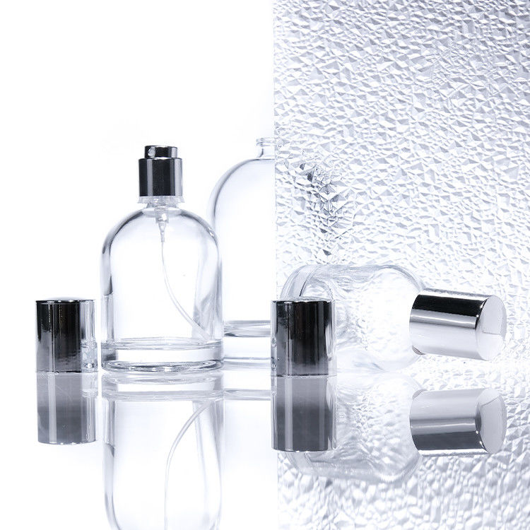 زجاجات عطر من الزجاجات المستديرة ذات الجدران المربعة 30 مل 50 مل 100 مل مع أغطية خشبية وصناديق مصممة خصيصا