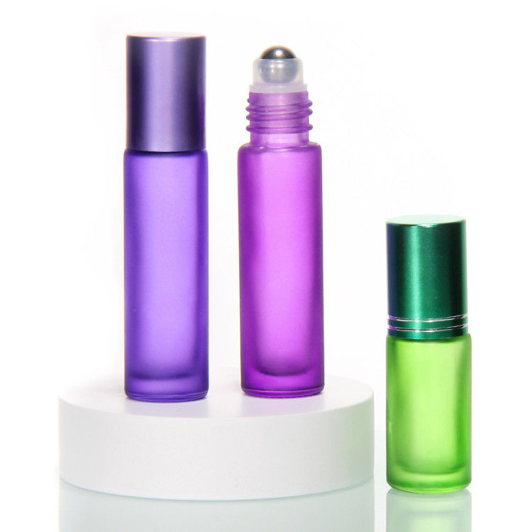 طقم عطر زجاجي من 5 مل 10 مل 15 مل على زجاجة مع كرة رولي من الفولاذ المقاوم للصدأ