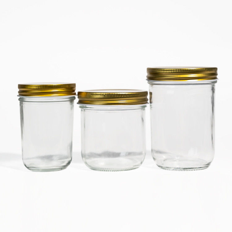 تعديل 380ml 470ml 750ml 1000ml 16oz 24oz 32oz فم واسع الجرة الزجاجية مع غطاء في السائبة